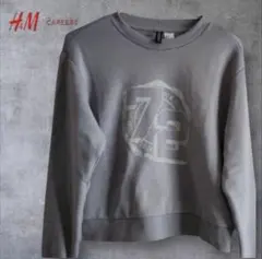 【美品】H&M スウェット トレーナー XL グレー ショート丈