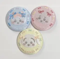 ちいかわ 刺繍缶バッジ ビスケット2 ちいかわ＆ハチワレ＆うさぎセット