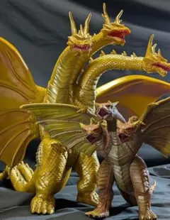 キングギドラ＆白亜紀ギドラ「平成モスラ３」登場怪獣（バンダイ）ソフビ２体セット