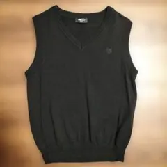 COMME CA ISM ブラック Vネック ベスト 150A