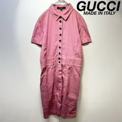 希少カラー GUCCI トムフォード期 Aライン 半袖 シャツ ワンピース 40のサムネイル