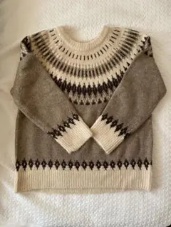 ノルディック柄ニットセーター Lサイズ