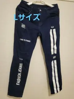 LAN YI FANG スキニーデニム ダメージ加工