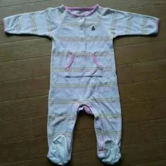 GAP ボーダー足付き ロンパ