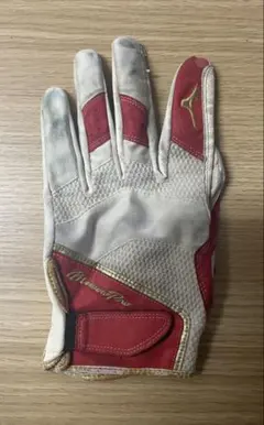 Mizuno Pro 守備用手袋 赤/白　Lサイズ