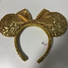 ミニーマウス風ゴールドカチューシャ