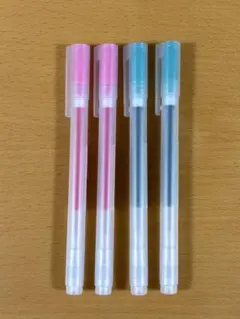 無印良品　ゲルインキボールペン　キャップ式　0.38mm 緑　ピンク　４本セット