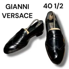 GIANNI VERSACE　ブラックフォーマルドレスビジネスシューズスリッポン