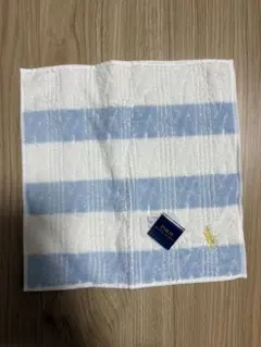Polo タオルハンカチ 白と水色