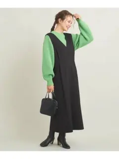 UNITED ARROWS ツイードライクジャンパースカート ブラック