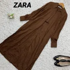 ZARA ザラ リネン ロングシャツワンピース