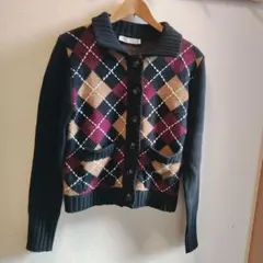 ZARA アーガイル柄ニットカーディガン 新品未使用　タグ付き