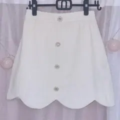 【値下げ中】evelyn 白 ホワイト ベロア スカート