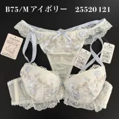 アイボリー　B75/M ナルエー　ブラTバックショーツセット 25520 121のサムネイル