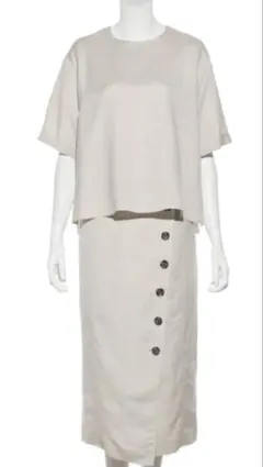 Mila Owen ベージュ リネン風 セットアップ