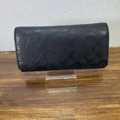 COACH シグネチャー ブラックレザー 長財布