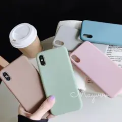 新品◆くすみカラーiPhoneケース　マットシリコンカバー