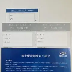 三井オーシャンクルーズ優待券2枚　商船三井さんふらわあクーポン券5000円のサムネイル