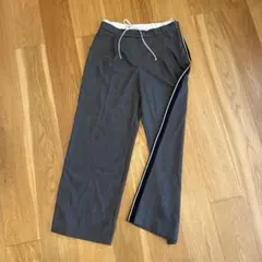 ZARA サイドストライプ ワイドパンツ グレー　M