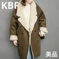 美品✨KBF ケービーエフ フェイク ムートンコート ロング キャメル 茶色
