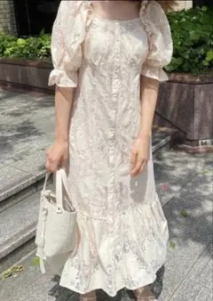 ナイスクラップ レースワンピース 白