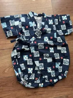 STEP KID'S 甚平 80cm　紺色　ネイビー　龍 ロンパース　綿100%