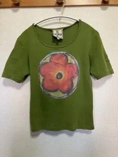 Jocomomola ホコモモラ 半袖Tシャツ 花柄プリント グリーン系 40のサムネイル