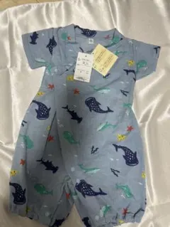 海の生物柄 甚平風 新品未使用