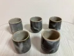 【最終値下げ】陶器製 お猪口 5個セット グレー