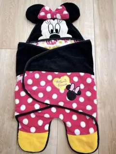 ミニーマウス フード付きおくるみ