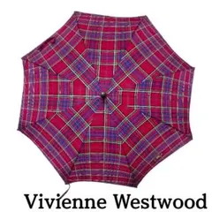 完売 廃盤VivienneWestwoodタータンチェック柄 晴雨兼用ステッキ傘