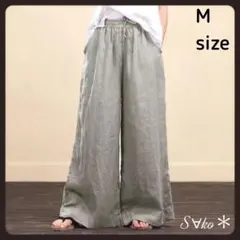 ✲新品 カジュアル ワイドパンツ  ゆったり ルーズパンツ ベージュ M