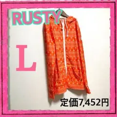 RUSTY ラッシュガード Lサイズ オレンジ　パーカー