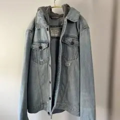 Abercrombie & Fitchデニムジャケット フード付き　ライトブルー