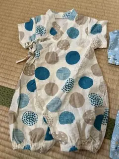 水玉模様のコットン甚平 60cm未満