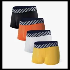 ボクサーパンツ 4色セットメンズ 下着 前閉じ メッシュ 男性 ローライズ3XL