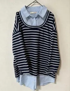 SHOO-LA-RUE シャツ レイヤード風トップス チュニック Lサイズ