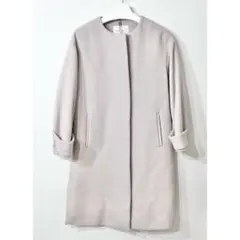 グリーンレーベルリラクシング アンゴラビーバースリットノーカラーコート M 38