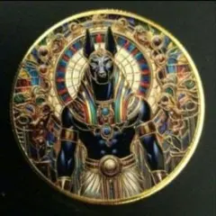 【新品未使用】エジプト神 アヌビス コイン メダル 40mm ケース付のサムネイル