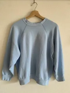 ヴィンテージ　パステルブルー ラグランスリーブ スウェット　無地