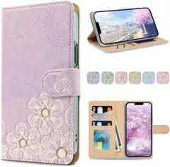 ★ iitrust iPhone 13 ケース 手帳型 ア 花 フラワー 88