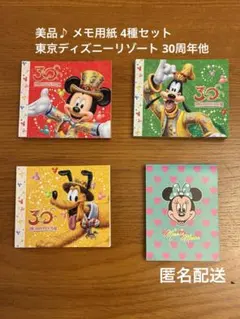 美品♪ 東京ディズニーリゾート 30周年他 メモ用紙 4種セット 匿名配送