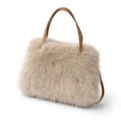 ２ＷＡＹバッグ フェイクファー トート ショルダー 大人カジュアル ベージュ