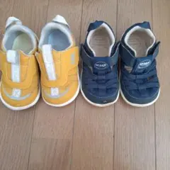 イフミー スニーカー サンダル 2足セット イエロー ネイビー 14センチ