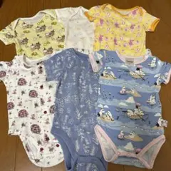 肌着 ロンパース 半袖 70~80 UNIQLO オールドネイビー 6枚セット