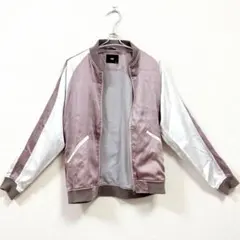 【HARE】スカジャン　ピンクグレー 光沢感　カジュアルキレイめ ユニセックス