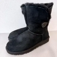 美品✨UGG ムートンブーツ ベイリーボタン 2way ブラック 24