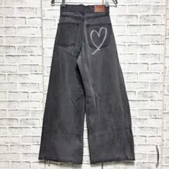Chico チコ ハートプリント ボックスワイドデニムパンツ Sサイズ