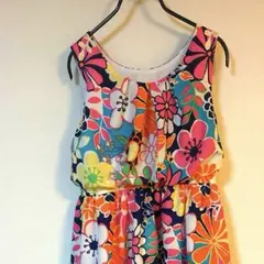 Bonnie Jean海外インポート レトロ 花柄ワンピース サイケレトロポップ