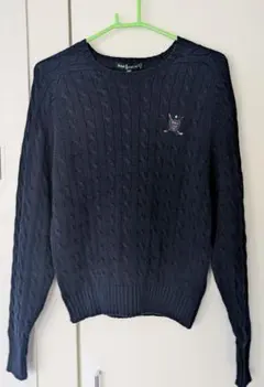 POLO RALPH LAUREN ケーブルニット 160cm M ネイビー
